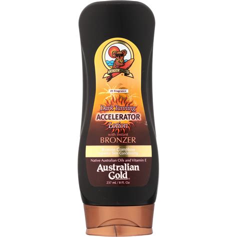 Dark Tanning Accelerator Lotion with Instant Bronzer, Australian .